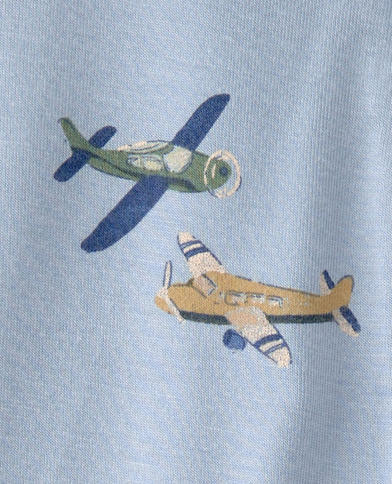 Baby Boy Plane 2-Way Zip PurelySoft Sleep & Play Pajama - Blue - Image 7