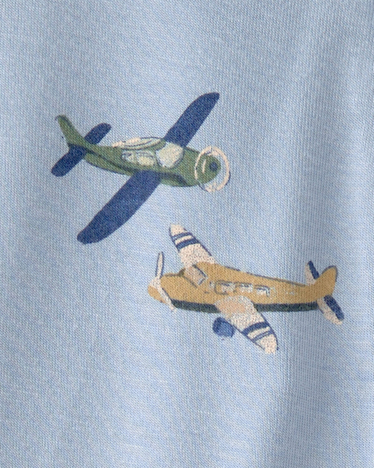 Baby Boy Plane 2-Way Zip PurelySoft Sleep & Play Pajama - Blue - Image 4