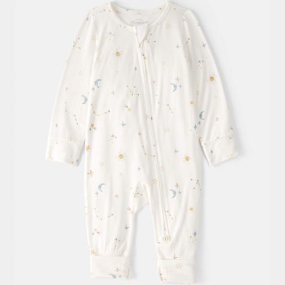 Baby Constellation 2-Way Zip PurelySoft Sleep & Play Pajama - Cream