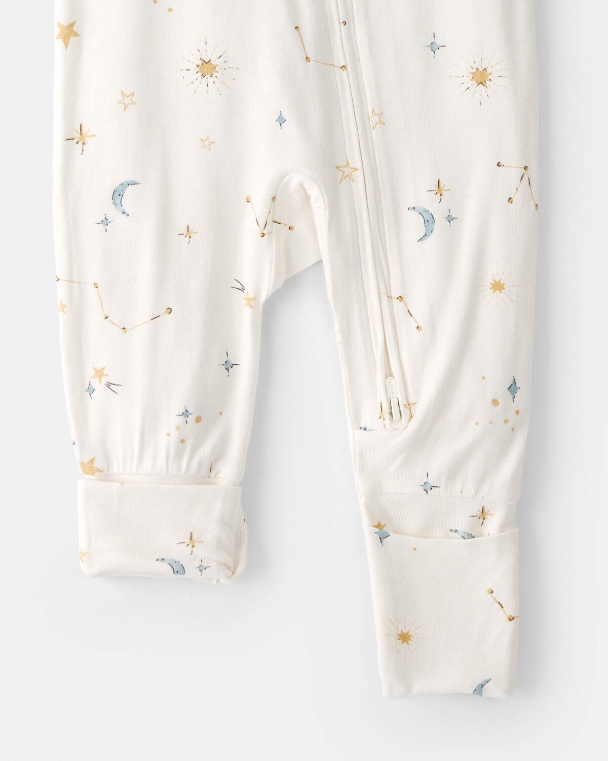 Baby Constellation 2-Way Zip PurelySoft Sleep & Play Pajama - Cream - Image 6