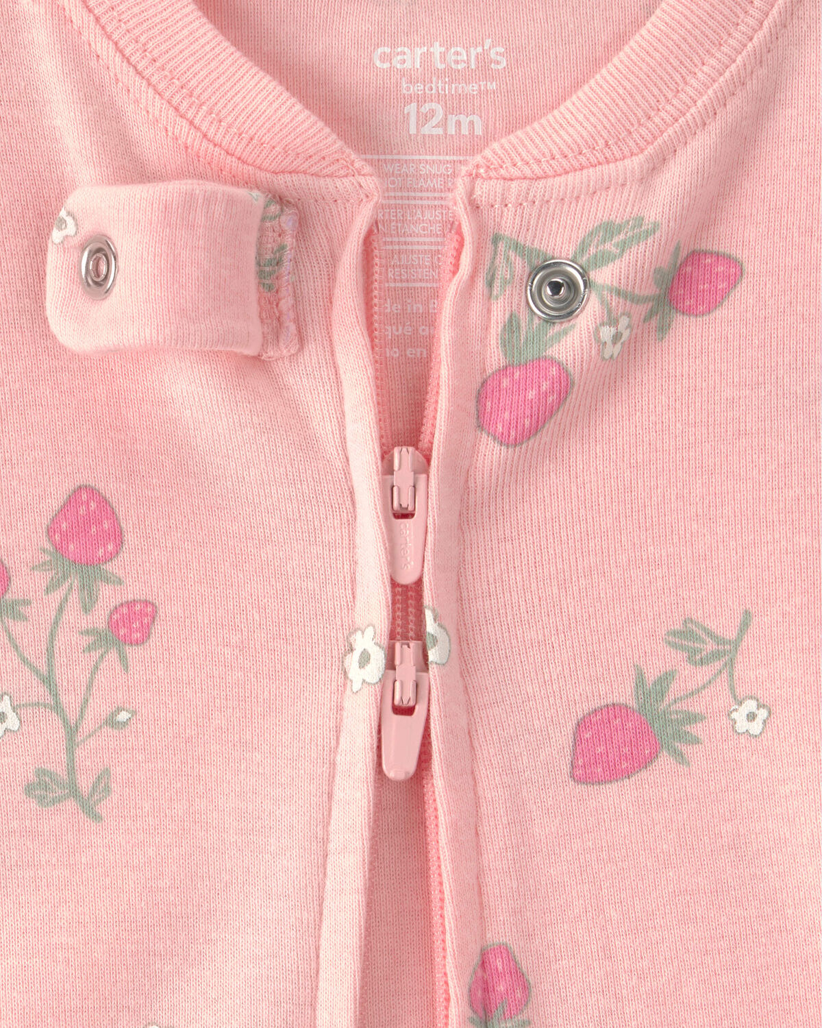 Baby Girl 2-Pack Strawberry Floral Snug Fit 1-Piece Pajama - Pink - Image 3