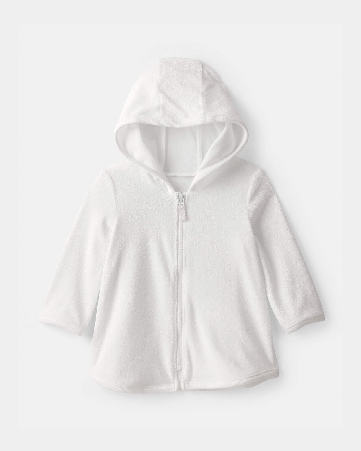 Baby Girl Terry Long-Sleeve Cover Up - White