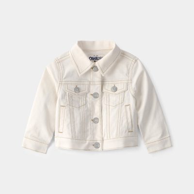 Baby Girl Twill Jacket - Ivory