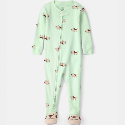 Baby Puppy 100% Cotton Snug Fit 1-Piece Pajama - Green
