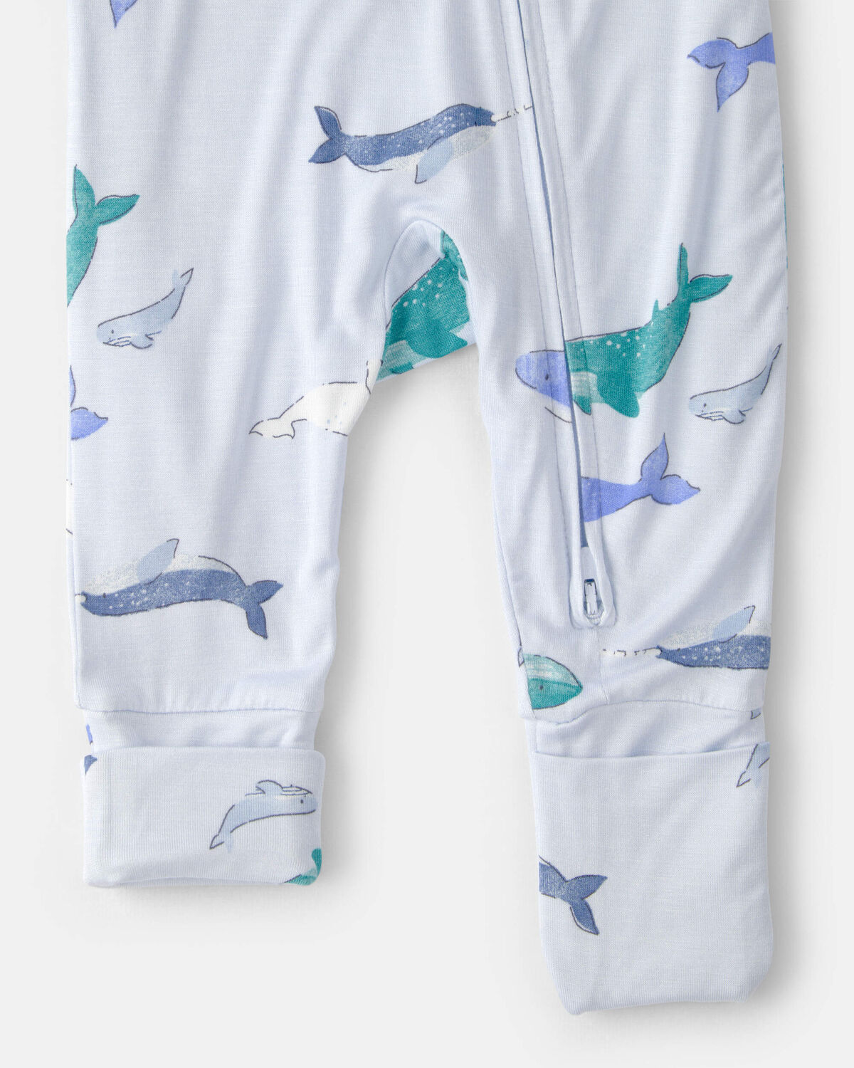 Baby Whale PurelySoft 2-Way Zip Sleep & Play Pajamas - Blue - Image 3