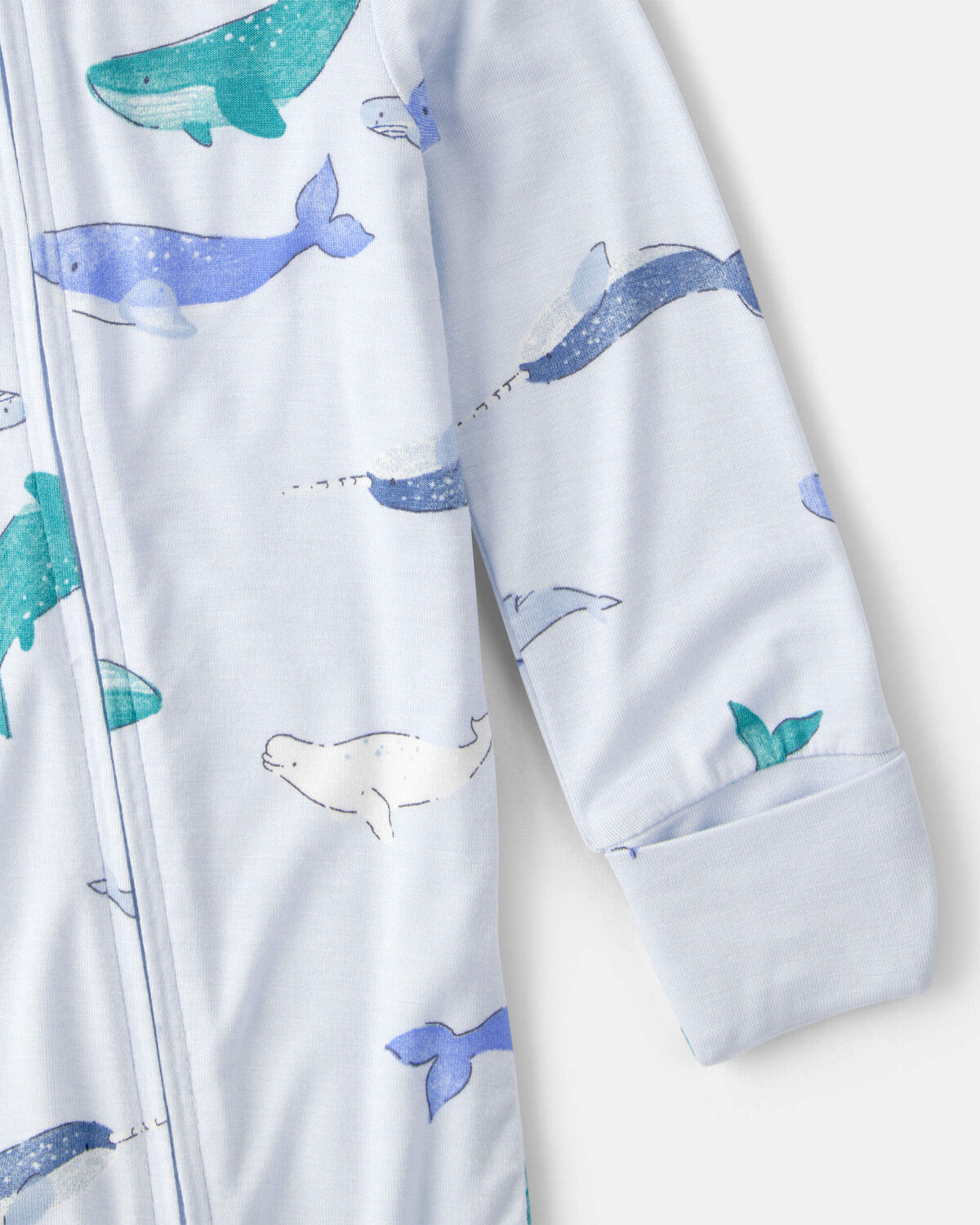 Baby Whale PurelySoft 2-Way Zip Sleep & Play Pajamas - Blue - Image 5