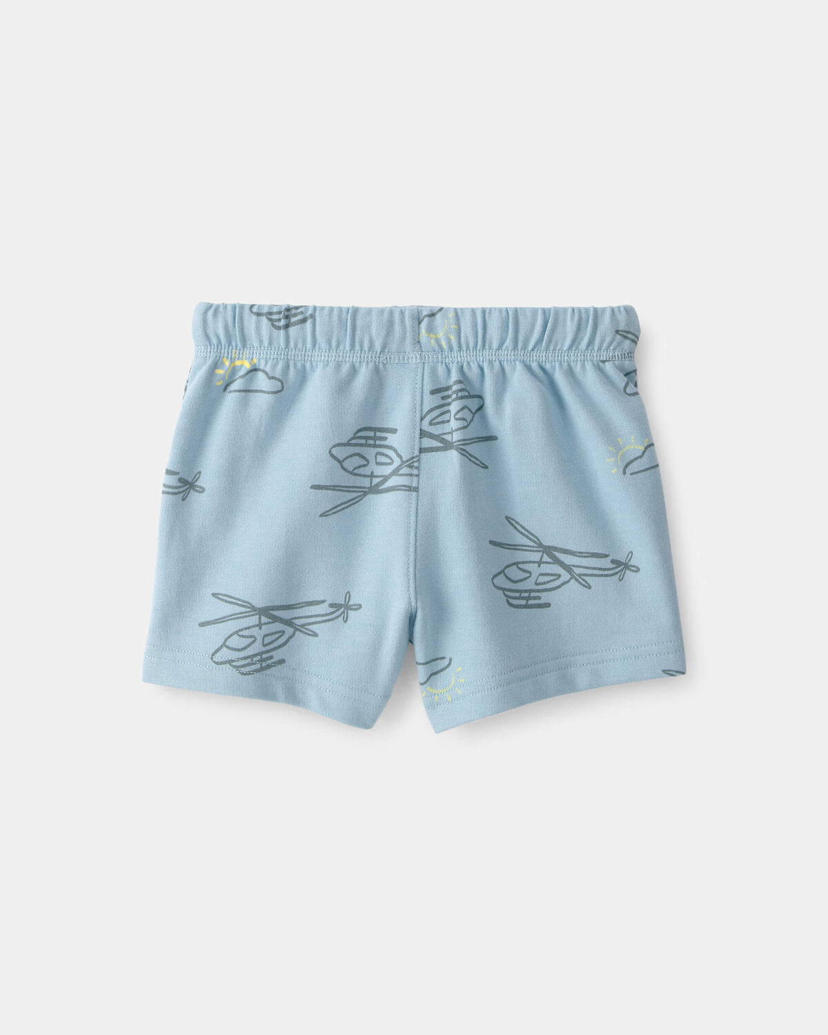 Baby Boy Helicopter French Terry Shorts - Blue - Image 2