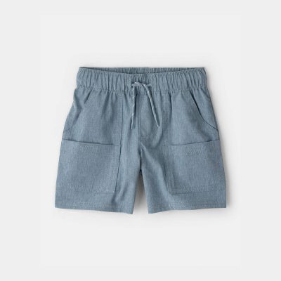 Baby Boy Woven Pocket Shorts - Blue