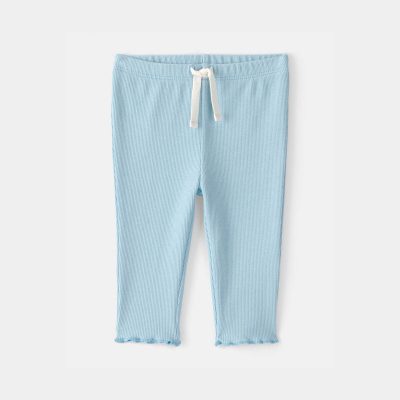 Baby Girl Rib Pants - Blue