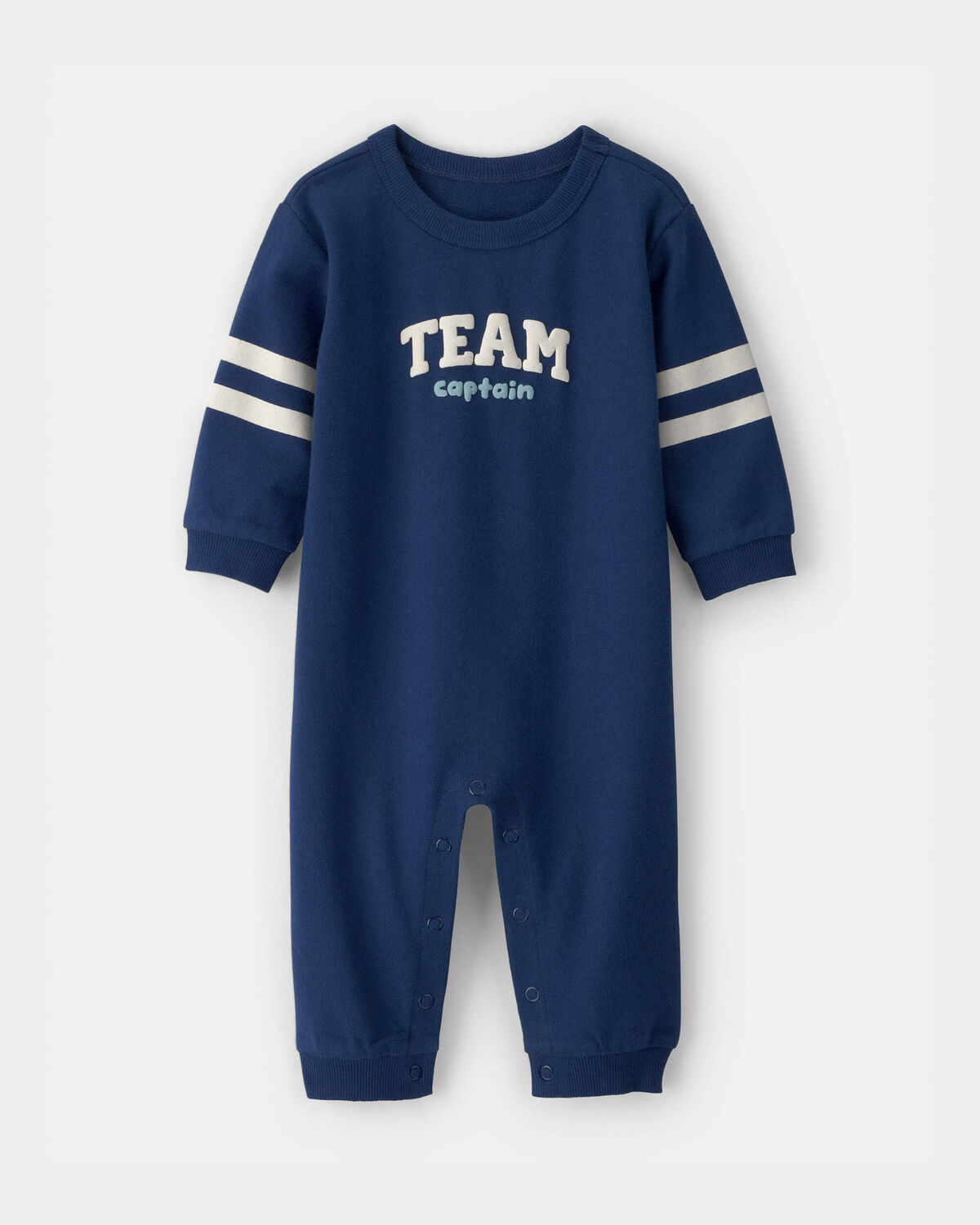 Baby Team Captain' French Terry Jumpsuit - Navy Blue