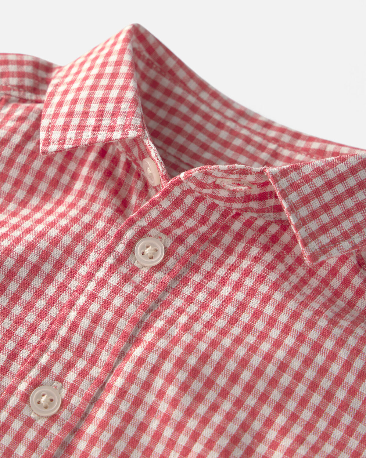 Baby Boy 2-Piece Top & Short Set Made with Organic Cotton in Red Gingham - Image 7