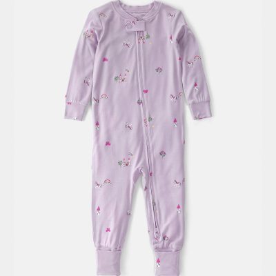 Baby Girl Fairytale PurelySoft 2-Way Zip 1-Piece Pajama - Purple