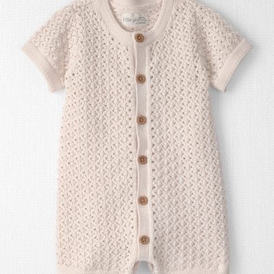 Baby Girl Organic Cotton Sweater Knit Romper