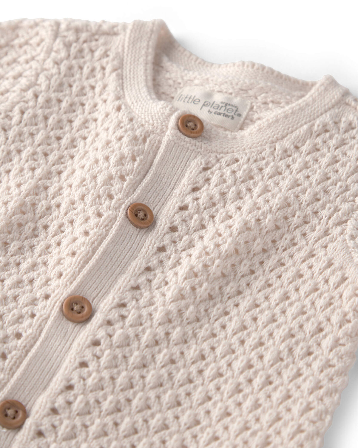 Baby Girl Organic Cotton Sweater Knit Romper - Image 2