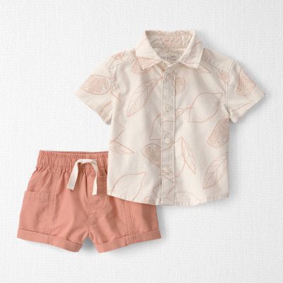 Baby Boy 2-Piece Top & Short Set Made with Organic Cotton in Citrus Summer Print