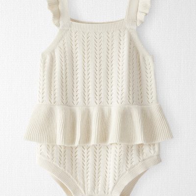 Baby Girl Organic Cotton Sweater Knit Bubble