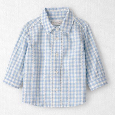 Baby Boy Seersucker Button-Front Shirt Made with Organic Cotton