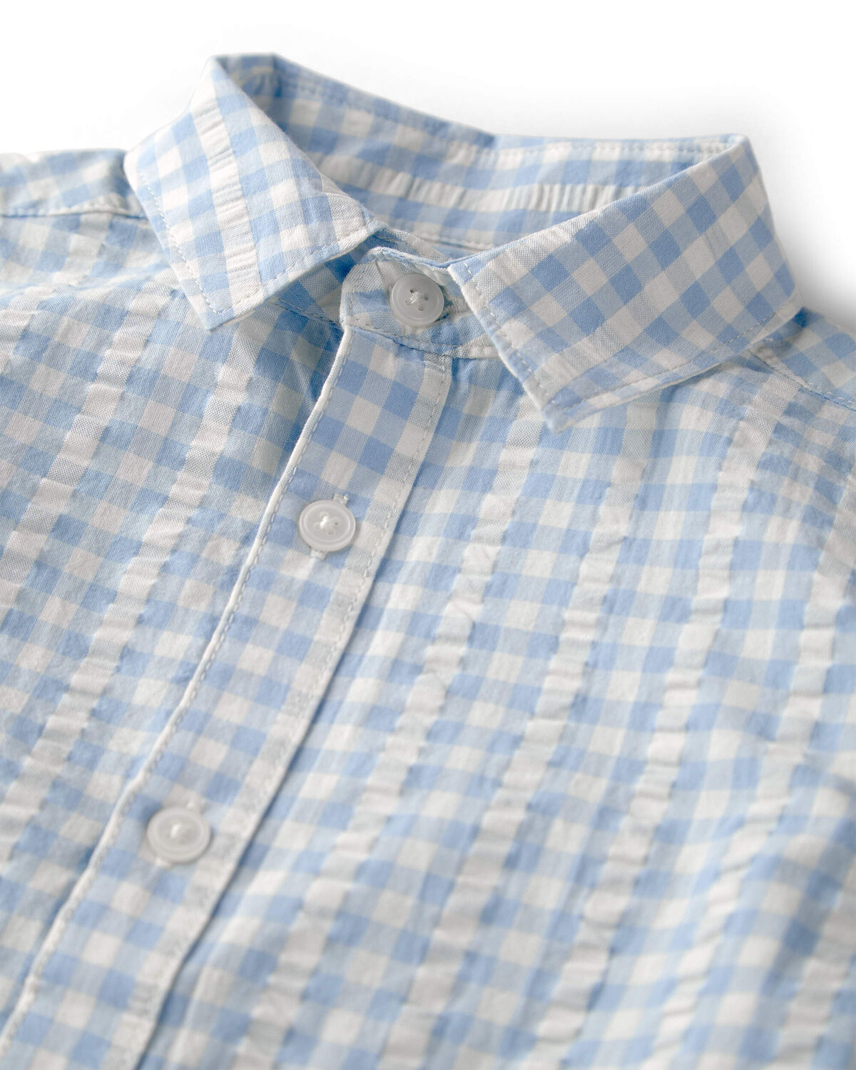 Baby Boy Seersucker Button-Front Shirt Made with Organic Cotton - Image 2