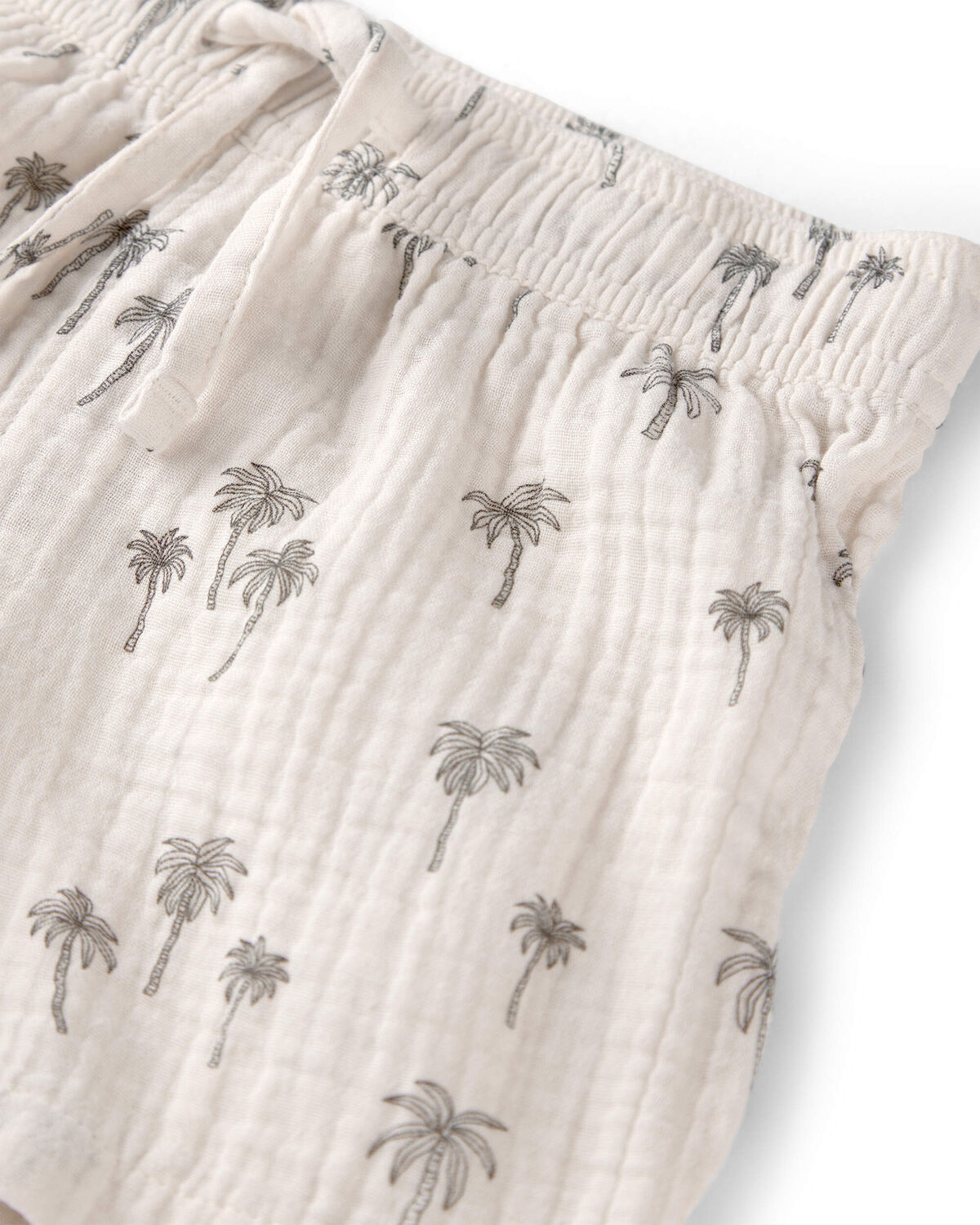 Baby Boy 2-Piece Organic Cotton Gauze Top & Short Set in Palm Trees - Image 2