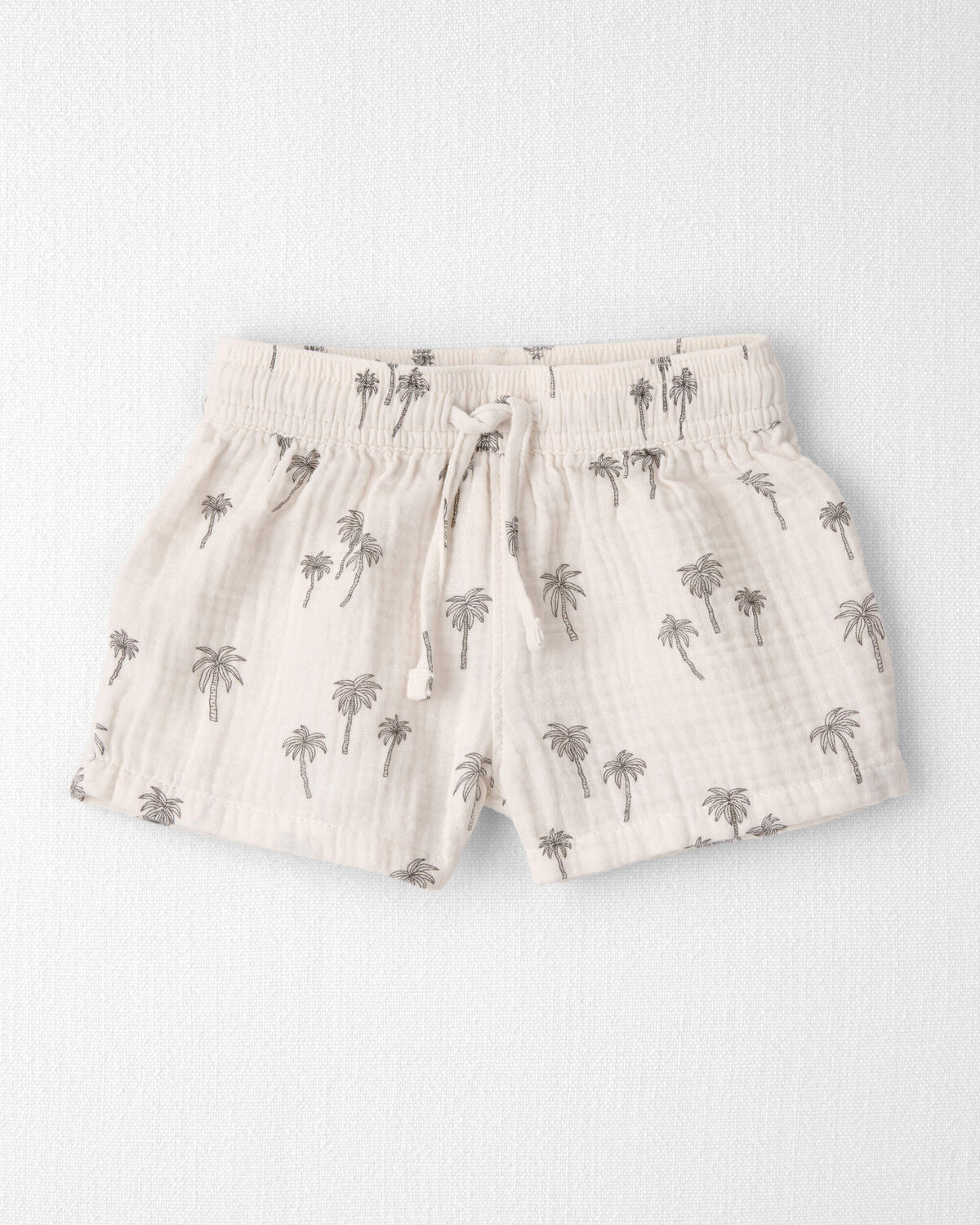 Baby Boy 2-Piece Organic Cotton Gauze Top & Short Set in Palm Trees - Image 3