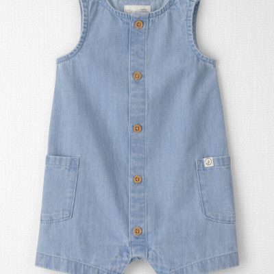 Baby Organic Cotton Chambray Romper