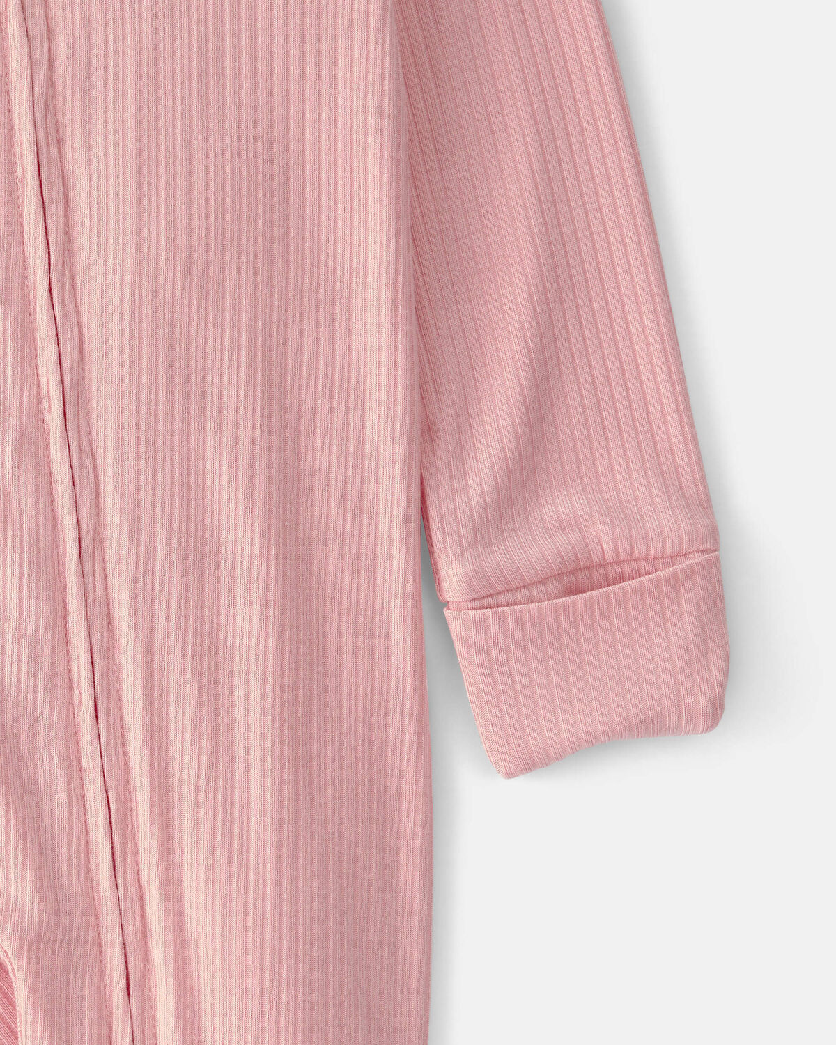 Baby Girl 2-Way Zip PurelySoft Sleep & Play Pajama - Pink - Image 3