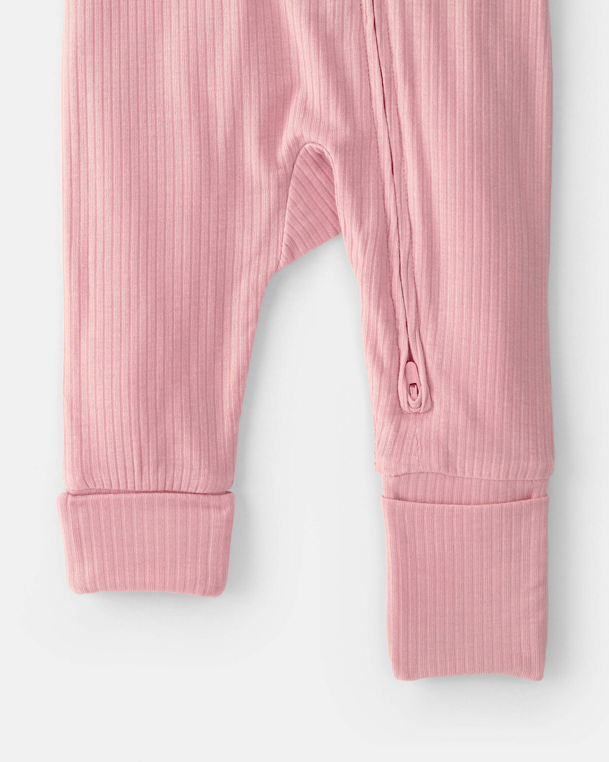 Baby Girl 2-Way Zip PurelySoft Sleep & Play Pajama - Pink - Image 4