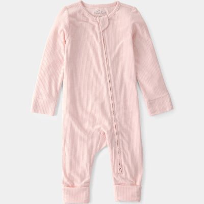 Baby Girl 2-Way Zip PurelySoft Sleep & Play Pajama - Light Pink