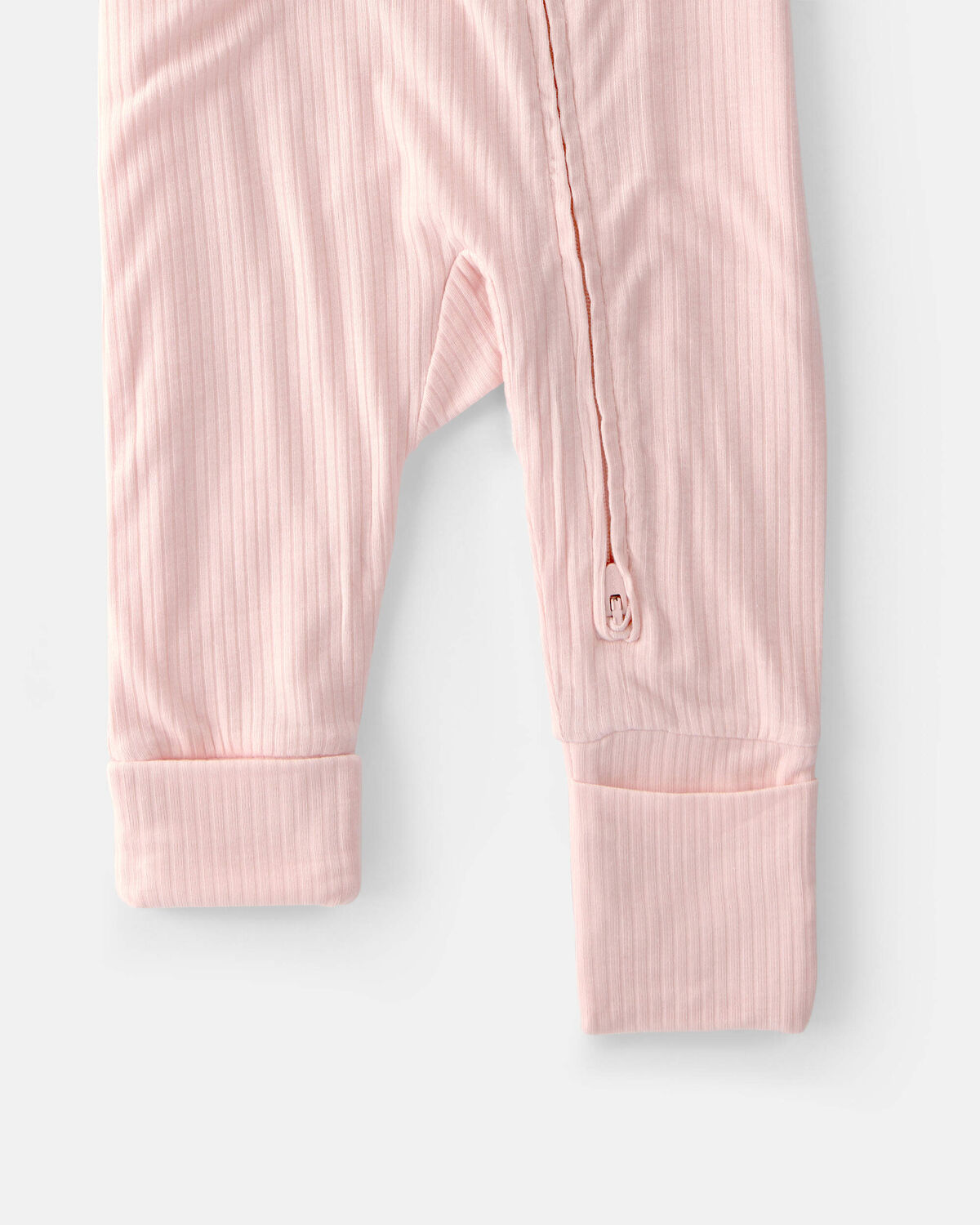 Baby Girl 2-Way Zip PurelySoft Sleep & Play Pajama - Light Pink - Image 5