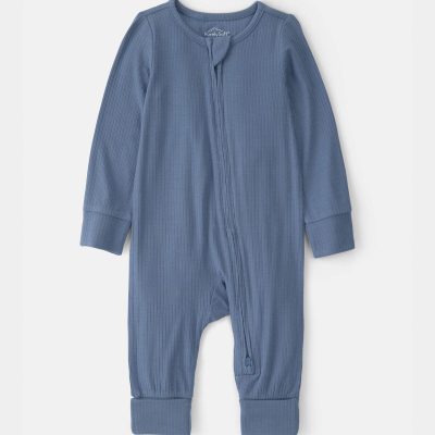 Baby Boy 2-Way Zip PurelySoft Sleep & Play Pajama - Blue
