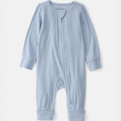 Baby Boy 2-Way Zip PurelySoft Sleep & Play Pajama - Blue
