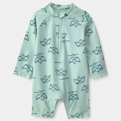 Baby Boy Boat Long-Sleeve Rashguard - Turquoise