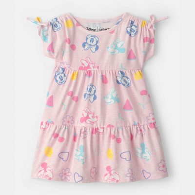 Baby Girl Disney© Minnie Mouse Fruit Dress - Pink
