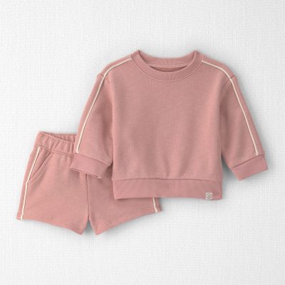 Baby Girl 2-Piece Organic Cotton French Terry Pullover & Short Set