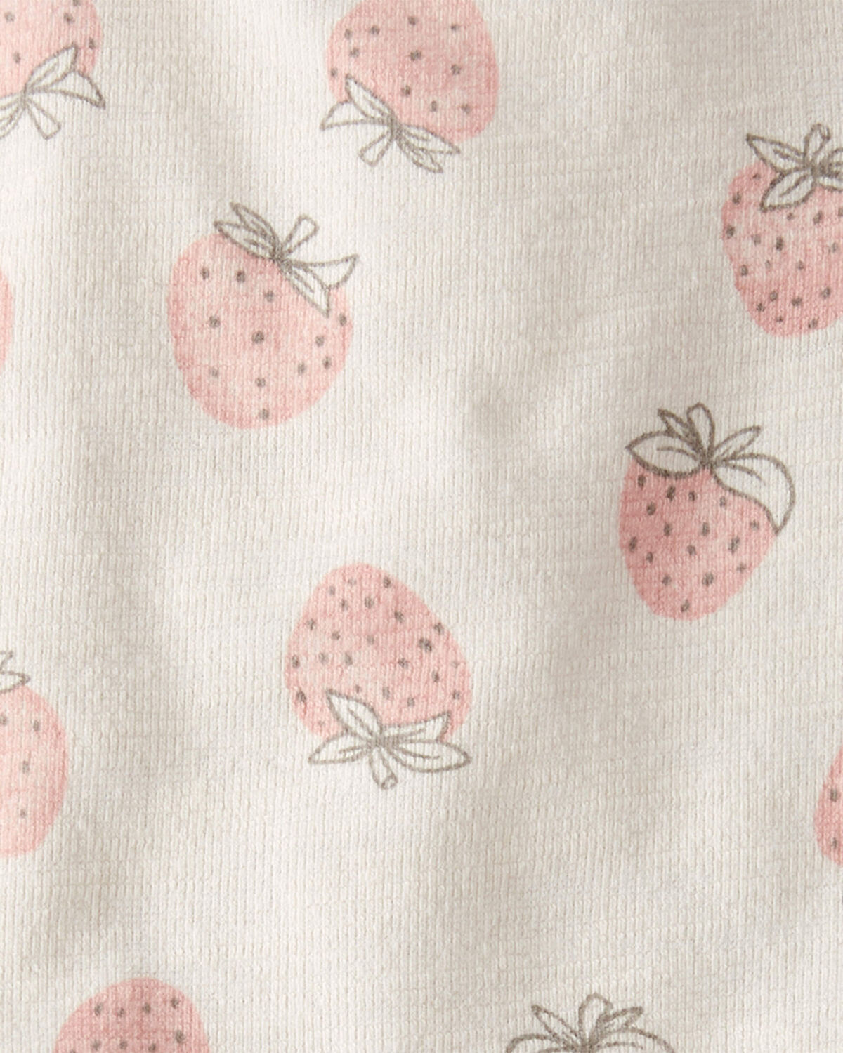 Baby Girl 2-Piece Top & Short Set Made with Organic Cotton in Strawberry Print - Image 4