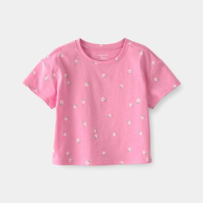 Baby Girl Floral Relaxed Top - Pink