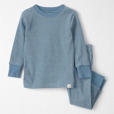 Baby 2-Piece Organic Cotton Ribbed Pajama Set in Stripes