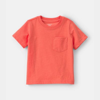 Baby Solid Pocket T-Shirt - Coral