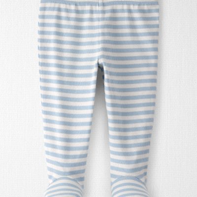 Baby Organic Cotton Footed Pants in Stripes