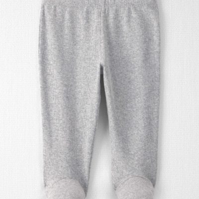 Baby Boy Organic Cotton Rib Footed Pants