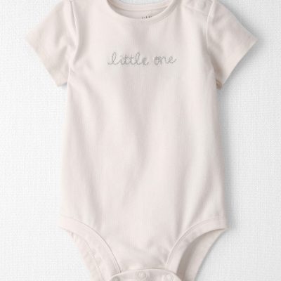 Baby Organic Cotton 'Little One' Embroidered Bodysuit