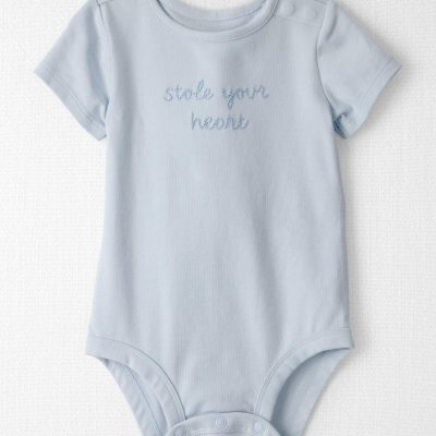 Baby Organic Cotton 'Stole Your Heart' Embroidered Bodysuit
