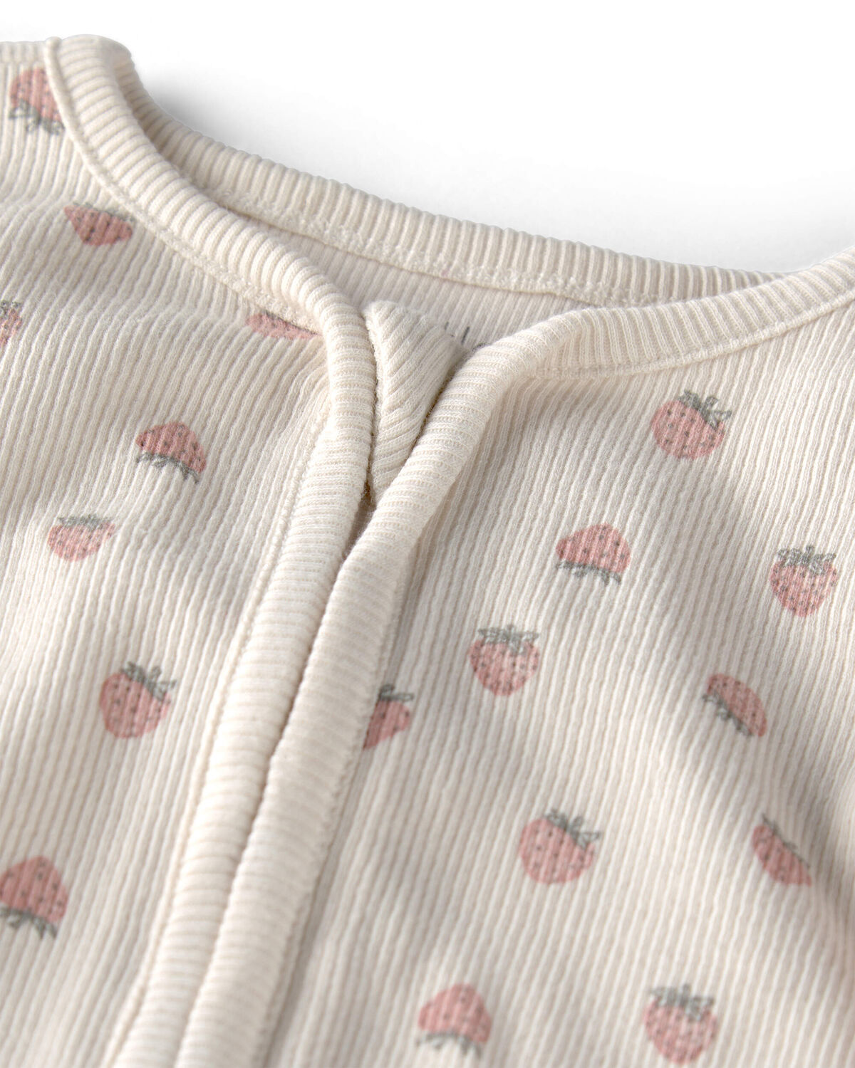 Baby Girl Organic Cotton Sleep & Play Pajama in Strawberry - Image 2