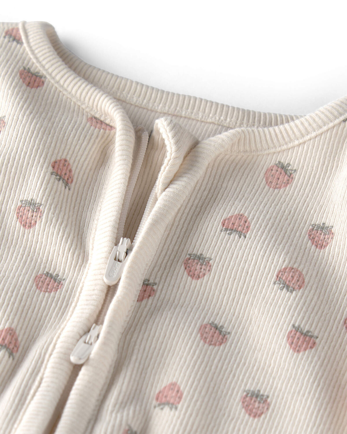 Baby Girl Organic Cotton Sleep & Play Pajama in Strawberry - Image 3