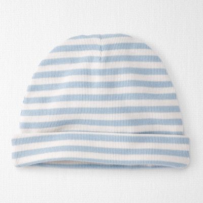 Baby Organic Cotton Rib Cap in Stripes