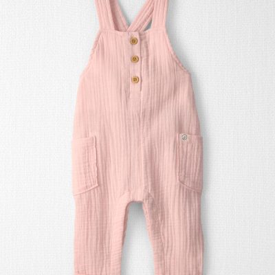 Baby Girl Organic Cotton Gauze Overalls