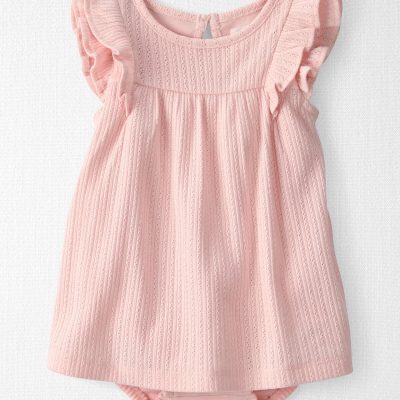 Baby Girl Pointelle Bodysuit Dress Made with Organic Cotton