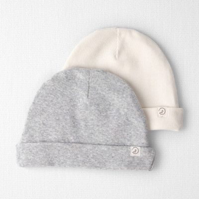 Baby 2-Pack Organic Cotton Rib Caps