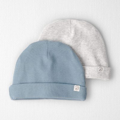 Baby 2-Pack Organic Cotton Rib Caps