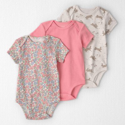 Baby Girl 3-Pack Organic Cotton Bodysuits